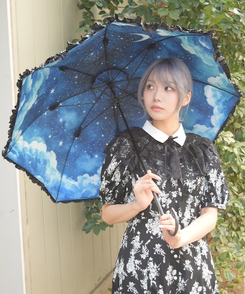 夜空柄晴雨兼用パゴダ傘