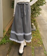 フリルレースワイドパンツ