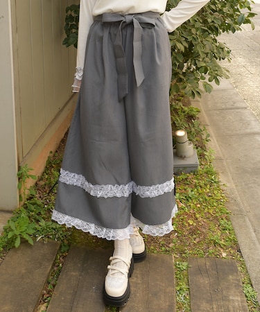 フリルレースワイドパンツ