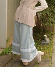 フリルレースワイドパンツ