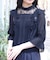 レース×シフォン七分袖ブラウス