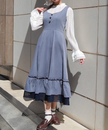 レースアップジャンパースカート