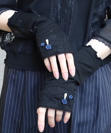 バラ×レースＵＶショート手袋