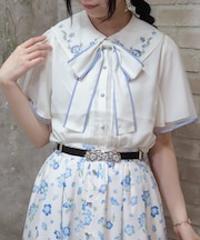 ネモフィラ刺繍ブラウス