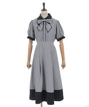 ストライプ切替シャツワンピース