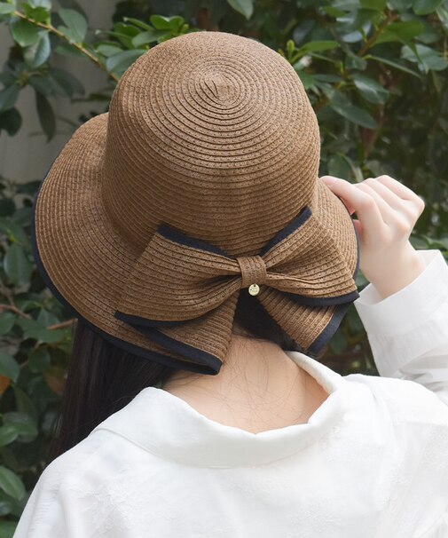 配色ライン雑材ＵＶハット