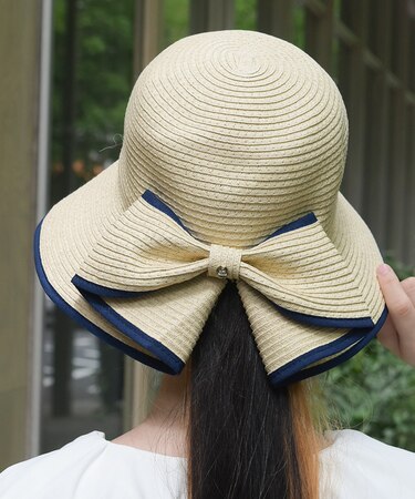 配色ライン雑材ＵＶハット