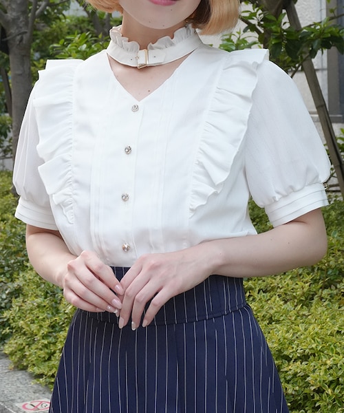 2wayチョーカー風ネックブラウス Noble（ノーブル）の「《WEB限定》【Asami Nakamura×NOBLE】2WAY