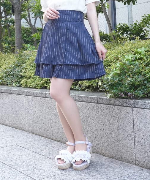 ハイウエストプリーツスカパン