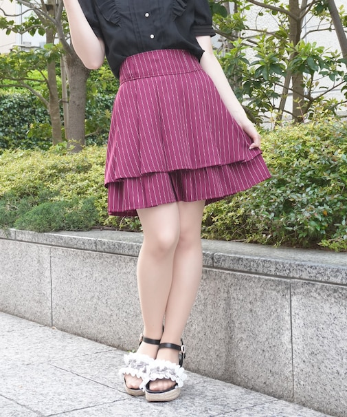 ハイウエストプリーツスカパン