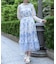 紫陽花柄ショルダーリボンワンピース