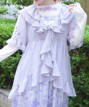 紫陽花刺繍フリルガウン