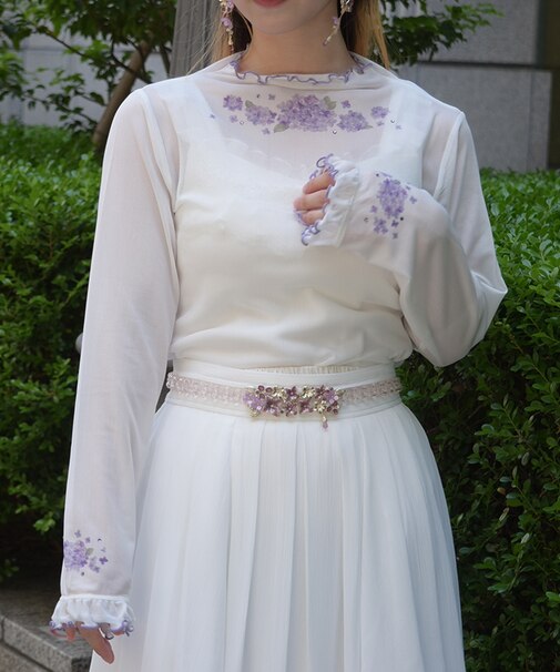 紫陽花プリントシアーインナー