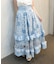 紫陽花柄プリントチュールスカート
