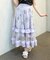紫陽花柄プリントチュールスカート