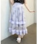 紫陽花柄プリントチュールスカート