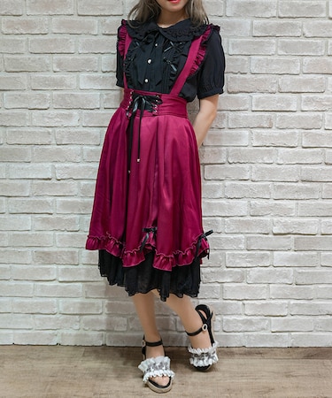 リボン付きフリルサススカート