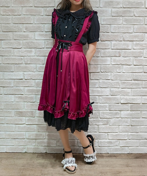 リボン付きフリルサススカート