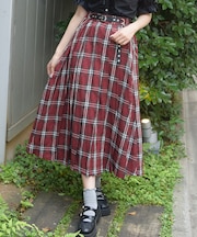ベルト×チェーンプリーツスカート