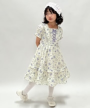 ロリィタ風花柄ワンピース