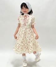 ロリィタ風花柄ワンピース