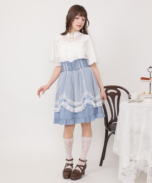 エプロン風レイヤードスカート