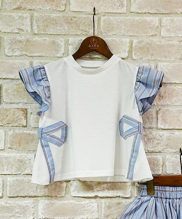 ストライプ×リボンTシャツ