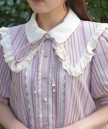 ストライプセーラー付け衿