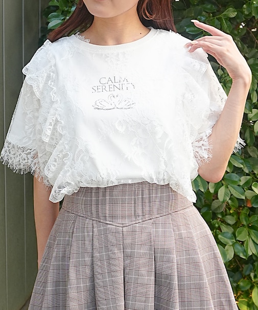 レースレイヤードＴシャツ