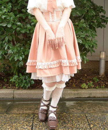 ギンガム梯子ハイウエストスカート
