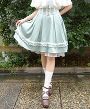 ギンガム梯子ハイウエストスカート