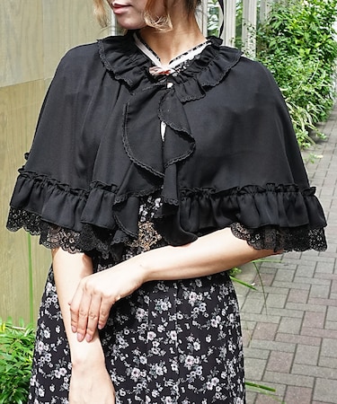ラッフルフリルシフォンケープ