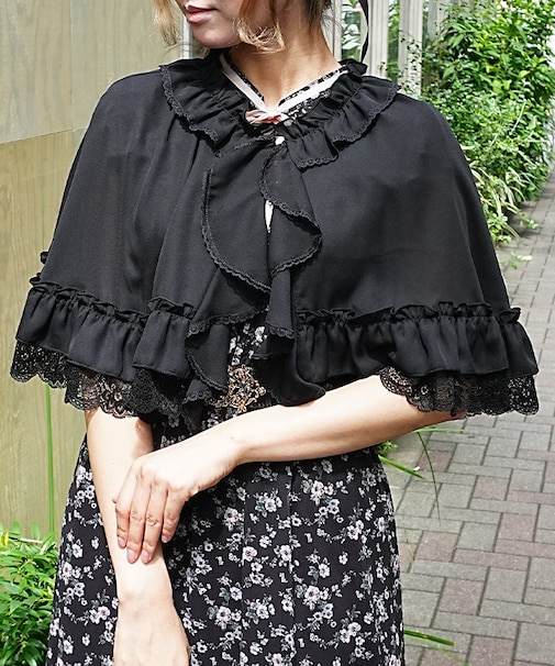 ラッフルフリルシフォンケープ
