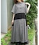 配色ロングシャツワンピース