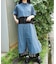 配色ロングシャツワンピース