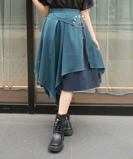 レイヤードイレヘムスカート