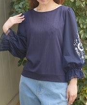 メテオール刺繍袖プルオーバー