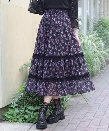 ミニローズプリントスカート