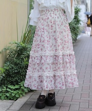 ミニローズプリントスカート