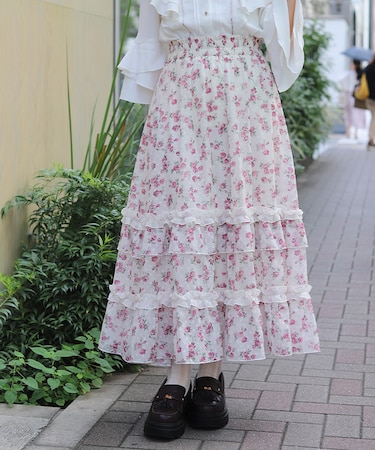 ミニローズプリントスカート