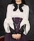 十字架刺繍タイ付ブラウス