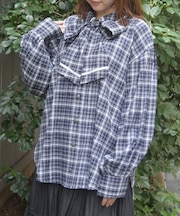 ボリューム袖リボンシャツ