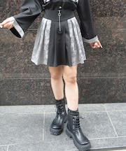 ジップ付ジャガードスカパン