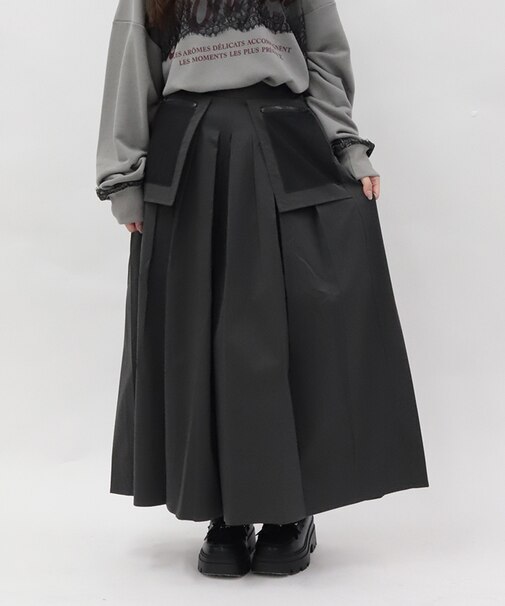 メッシュデザインフレアパンツ