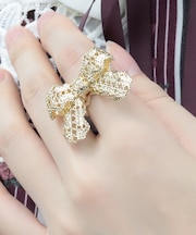 リボンデザインレースリング