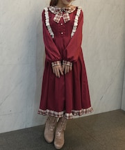 バイカラーチェックワンピース