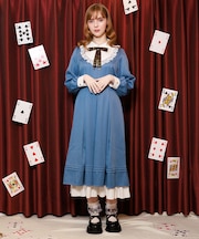 クロックリボンバイカラーワンピース