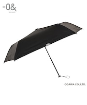 日傘 折りたたみ傘 メンズ レディース 遮熱 遮光 UVカット 99%以上 軽量 133g スリム 50cm 5本骨 -0& ゼロアンド ブラック 手開き 安全カバー付き 裏側黒コーティング はっ水 収納しやすい共袋 52878
