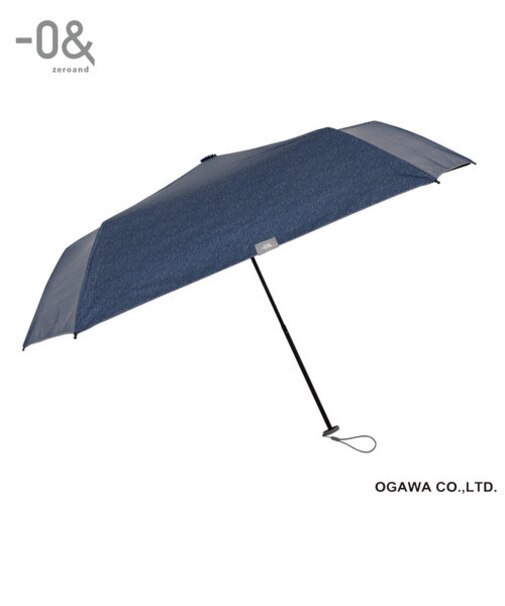 日傘 折りたたみ傘 メンズ レディース 遮熱 遮光 UVカット 99%以上 軽量 133g スリム 50cm 5本骨 -0& ゼロアンド デニム 手開き 安全カバー付き 裏側黒コーティング はっ水 収納しやすい共袋 52882