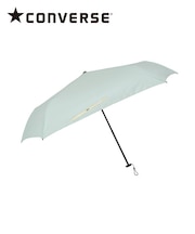 CONVERSE 折りたたみ傘 メンズ レディース 傘 超軽量 90g スリム 5本骨 50cm 超はっ水 ミントグリーン 手開き 安全カバー付き ポーチ型共袋 ワンポイント ロゴ 刺繍 20132